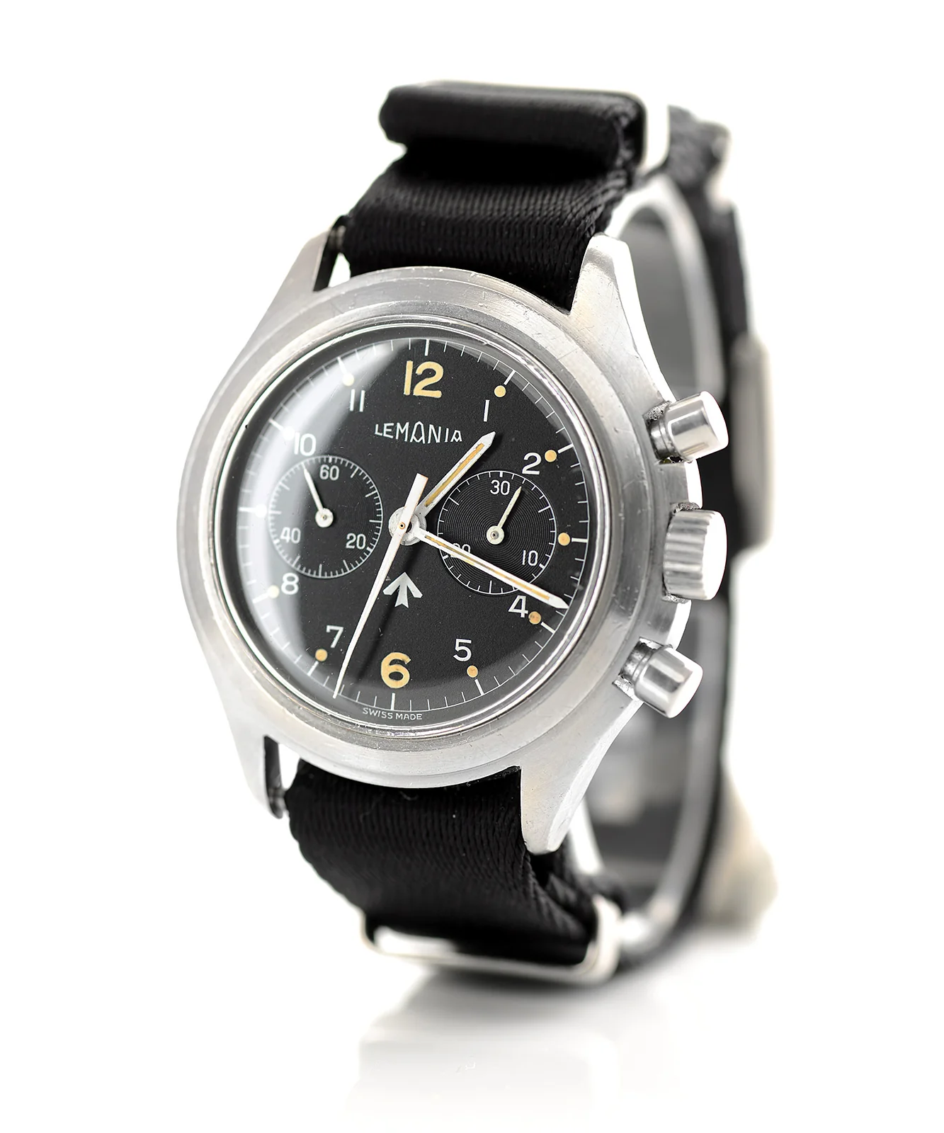 Lemania two-button military chronograph (1975) - Image 3