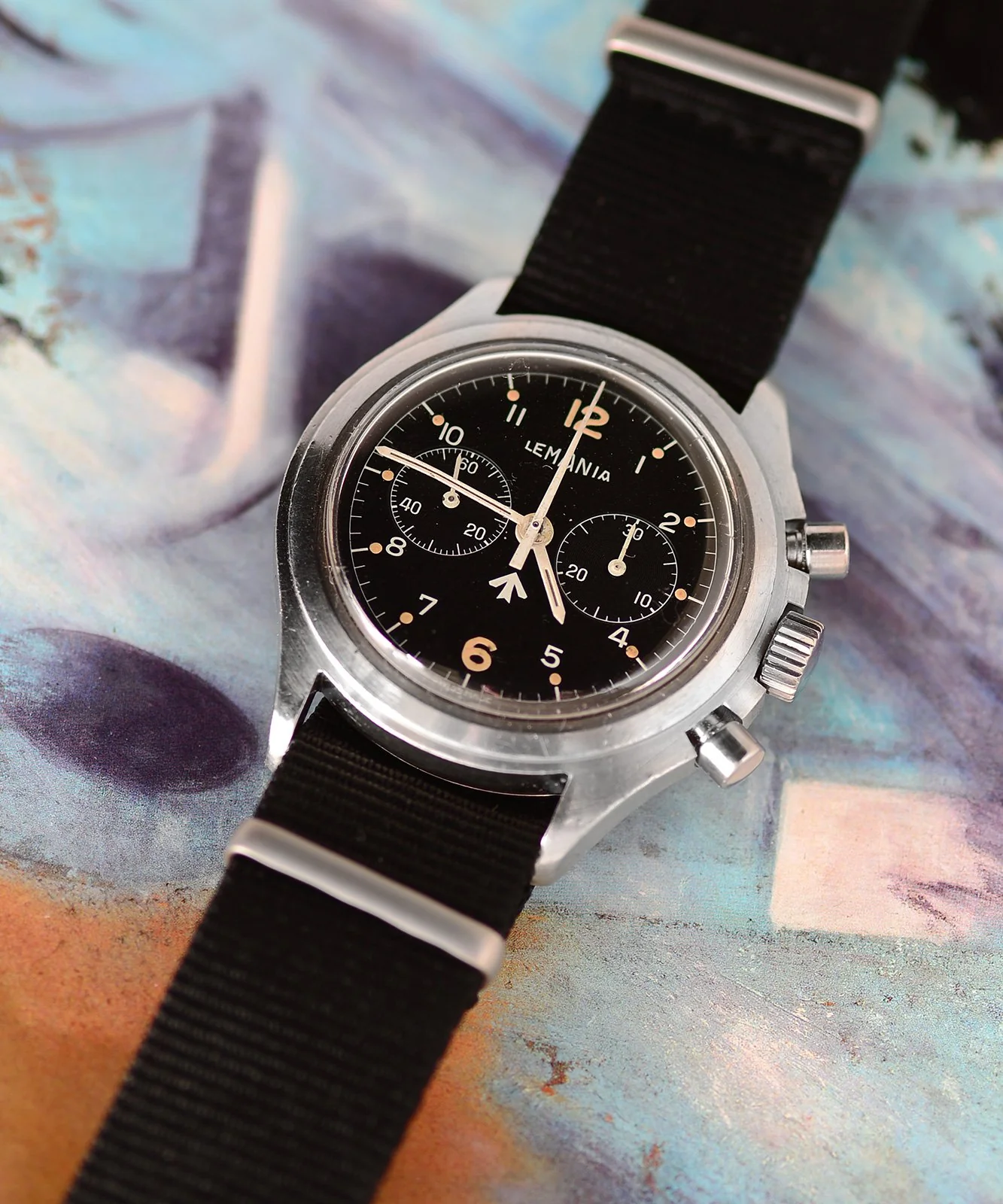 Lemania two-button military chronograph (1975) - Image 7